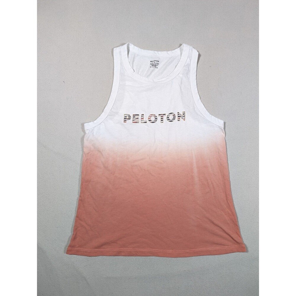 Peloton Tank Top Womens Ombre Go-To Racer Tank White Pink Cycling Medium